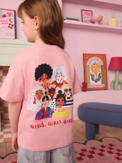 Eleanor Bowmer Pink Who Rules the World Kids 100% Cotton T-Shirt