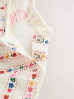 Embroidered Denim Dungarees and Long Sleeve Bodysuit Set 2 Piece (0mths-3yrs)