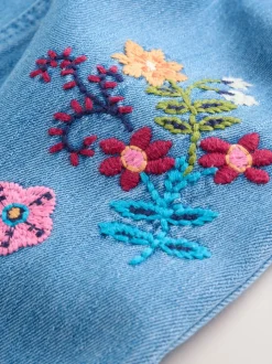 Embroidered Denim Dungarees and Long Sleeve Bodysuit Set 2 Piece (0mths-3yrs)