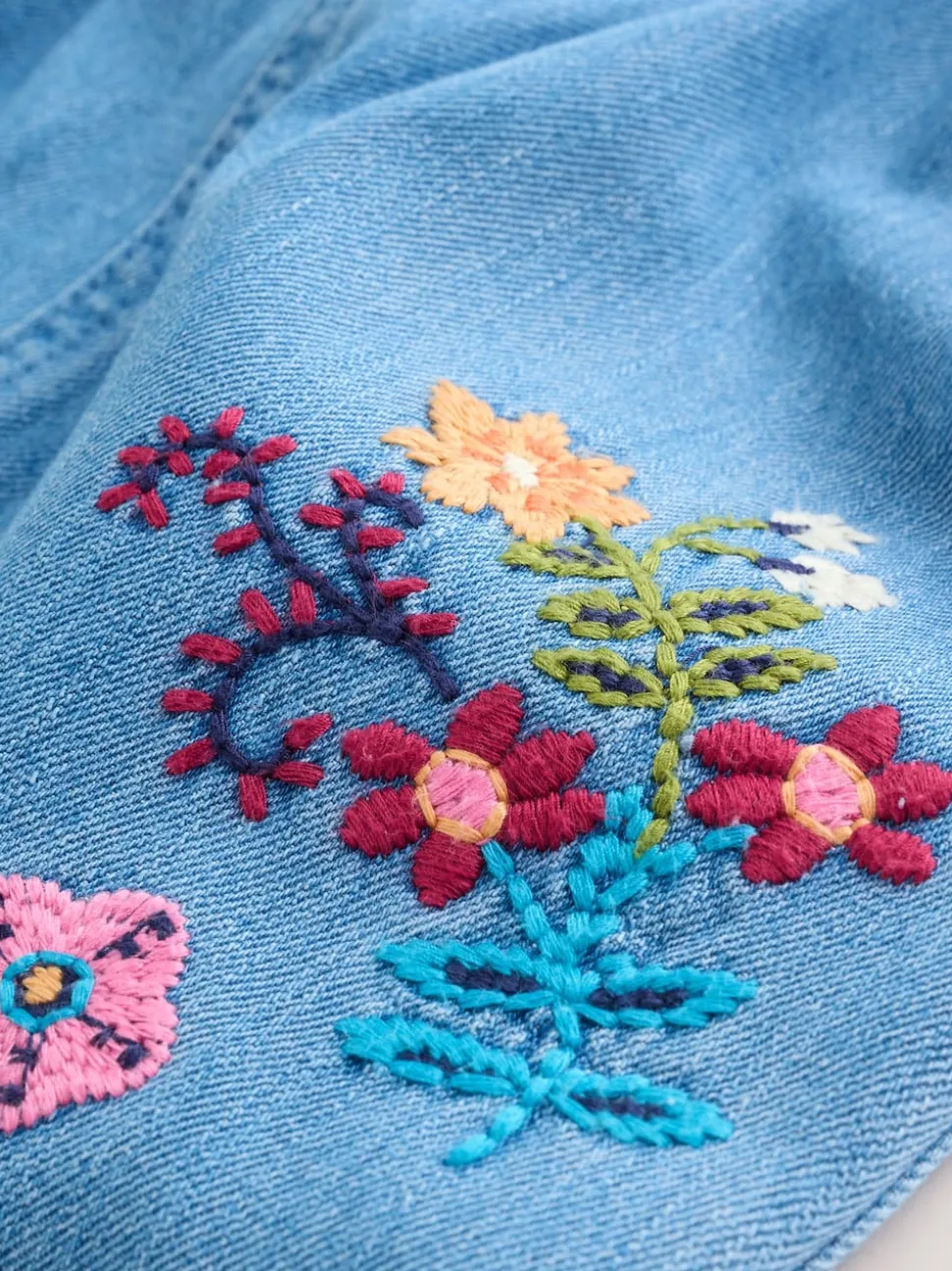 Embroidered Denim Dungarees and Long Sleeve Bodysuit Set 2 Piece (0mths-3yrs)