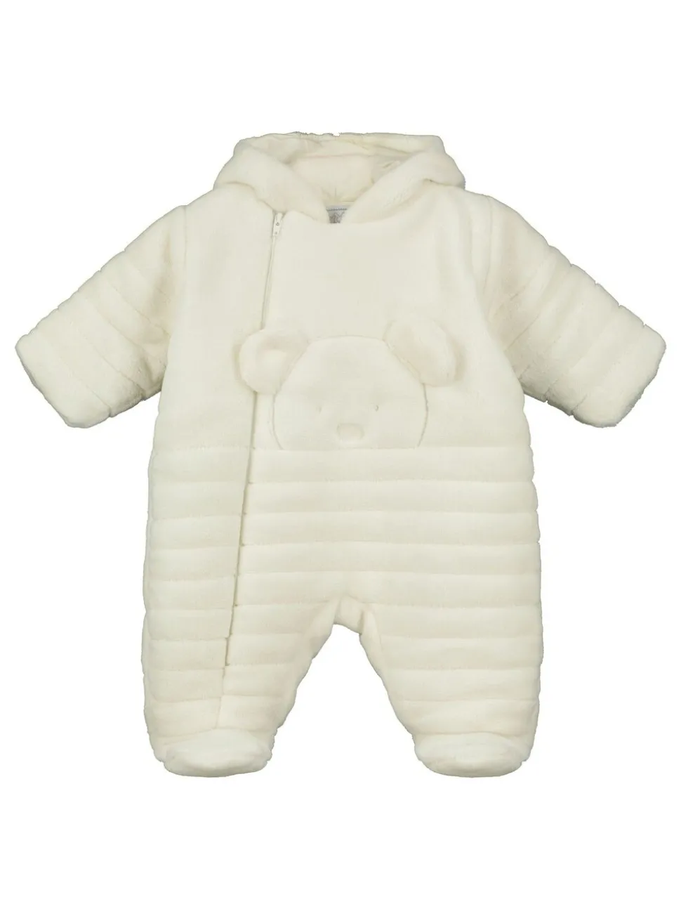 Emile Et Rose Natural Deep Pile Fleece Pramsuit With 3D Teddy