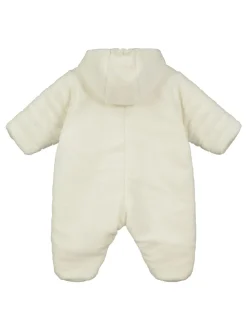 Emile Et Rose Natural Deep Pile Fleece Pramsuit With 3D Teddy
