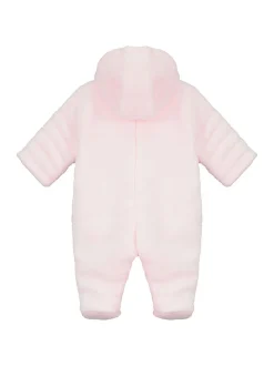 Emile Et Rose Pink Deep Pile Fleece Pramsuit With 3D Bunny