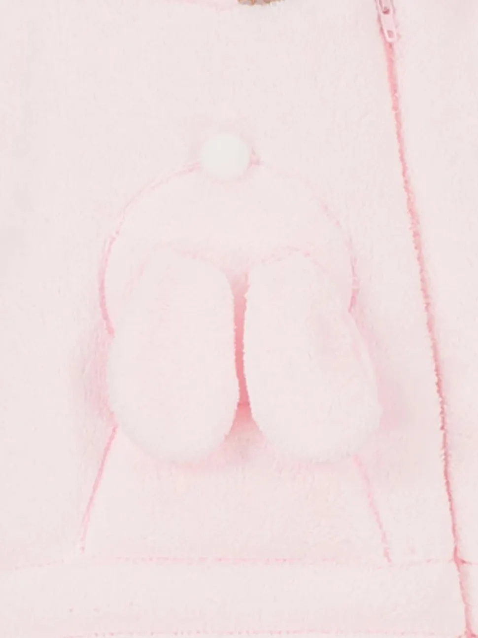 Emile Et Rose Pink Deep Pile Fleece Pramsuit With 3D Bunny