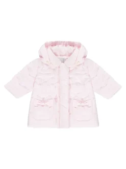 Emile Et Rose Pink Flower Emb Pockets And Mitts Microfibre Jacket