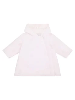 Emile Et Rose Pink Microfibre Jacket With All-Over Embriodered Bunny & Hood
