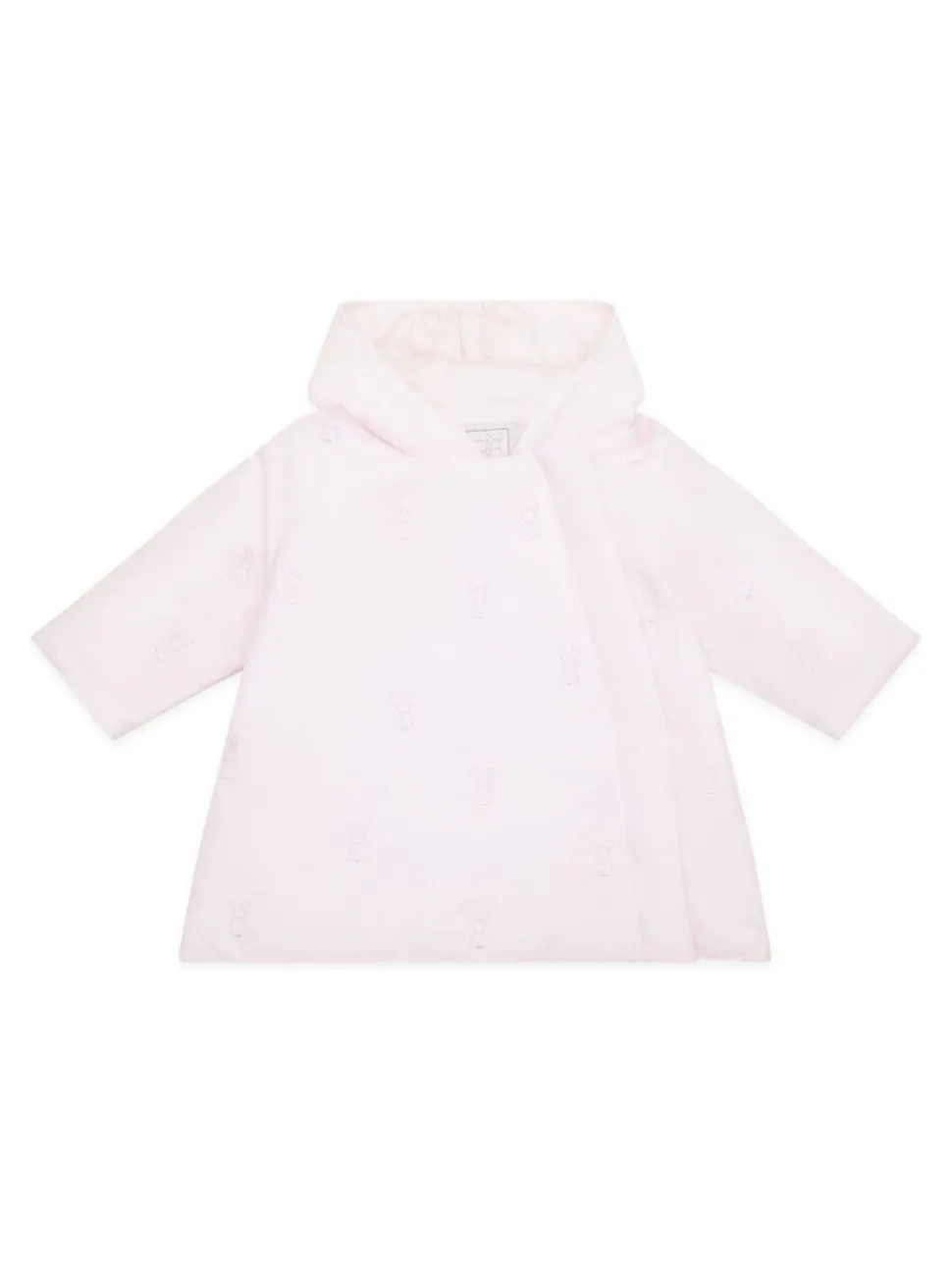 Emile Et Rose Pink Microfibre Jacket With All-Over Embriodered Bunny & Hood
