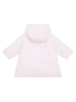 Emile Et Rose Pink Microfibre Jacket With All-Over Embriodered Bunny & Hood