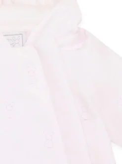 Emile Et Rose Pink Microfibre Jacket With All-Over Embriodered Bunny & Hood