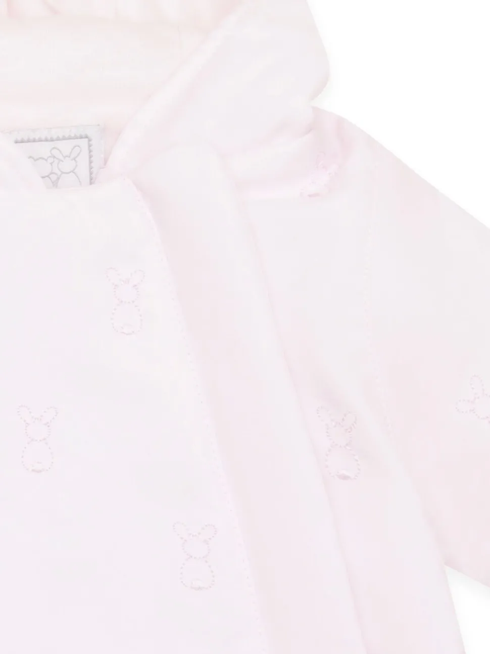Emile Et Rose Pink Microfibre Jacket With All-Over Embriodered Bunny & Hood