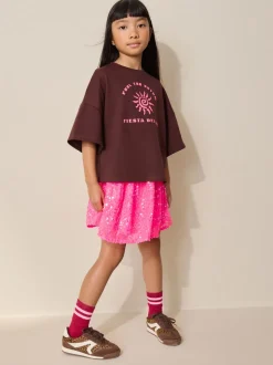 Fluro Pink Sequin Skirt (3-16yrs)