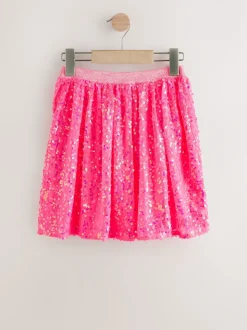 Fluro Pink Sequin Skirt (3-16yrs)