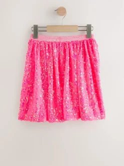 Fluro Pink Sequin Skirt (3-16yrs)