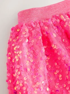Fluro Pink Sequin Skirt (3-16yrs)