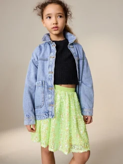 Fluro Yellow Sequin Skirt (3-16yrs)