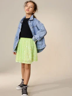 Fluro Yellow Sequin Skirt (3-16yrs)