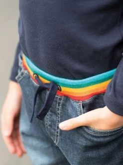 Frugi Blue Concave Soft Waist Pull-Up Jeans