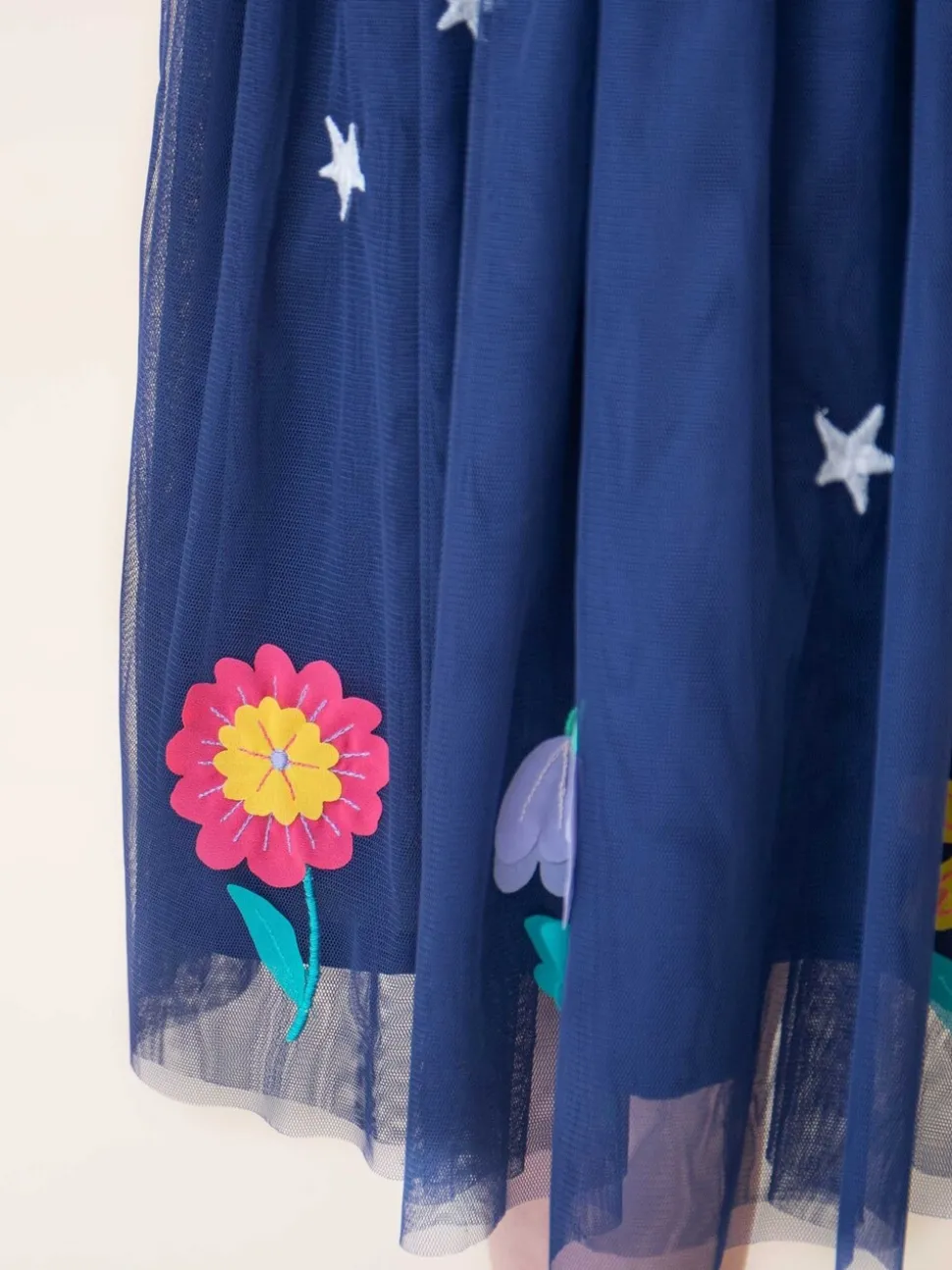 Frugi Blue Penny Applique Party Dress