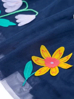 Frugi Blue Penny Applique Party Dress