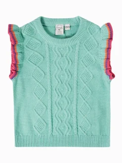 Frugi Blue Ray Ruffle Tank Top