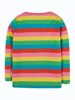Frugi Pink Rainbow Stripe Long Sleeve Top