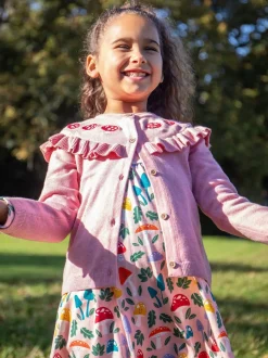 Frugi Pink Romi Ruffle Cardigan
