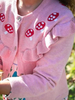 Frugi Pink Romi Ruffle Cardigan