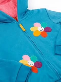 Frugi Pink Ted Fleece Lined Hoodie