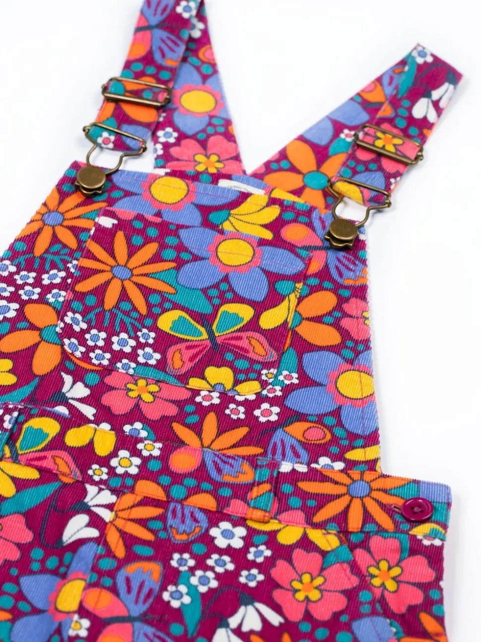 Frugi Purple Frida Flared Dungaree