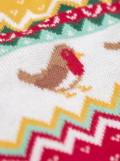 Frugi Red Christmas Carol Cardigan