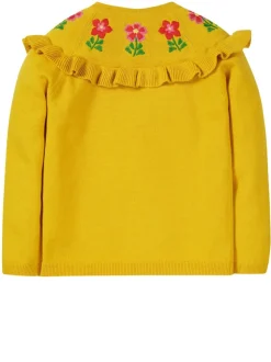 Frugi Yellow Flower Detail Ruffle Cardigan