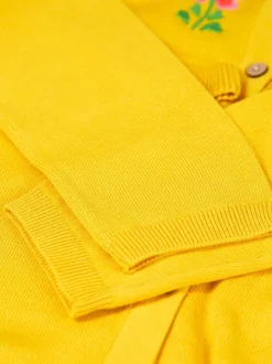 Frugi Yellow Flower Detail Ruffle Cardigan