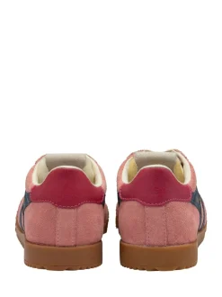 Gola Pink Kids Elan Suede Lace-Up Trainers