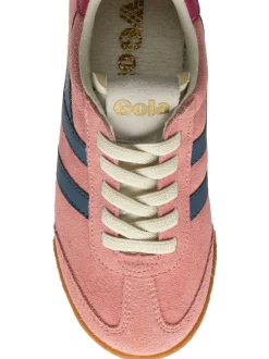 Gola Pink Kids Elan Suede Lace-Up Trainers