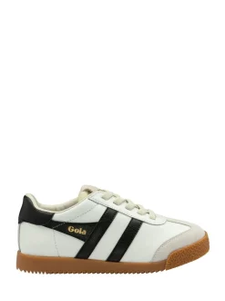 Gola White Elan Leather Lace-Up Trainers