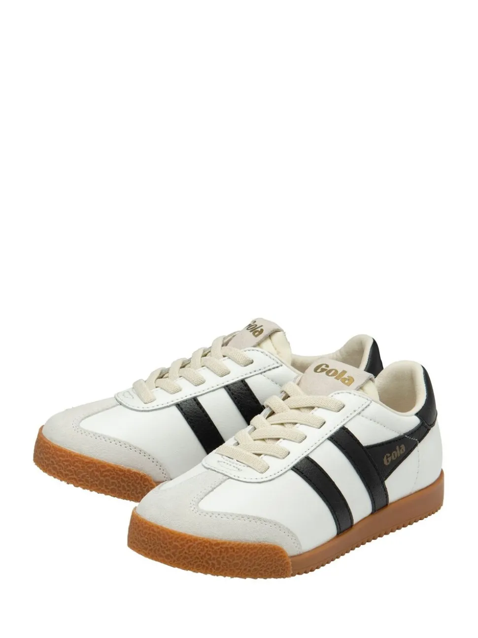 Gola White Elan Leather Lace-Up Trainers