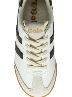 Gola White Elan Leather Lace-Up Trainers