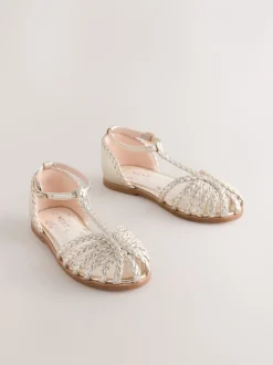 Gold Plaited Fisherman Sandals