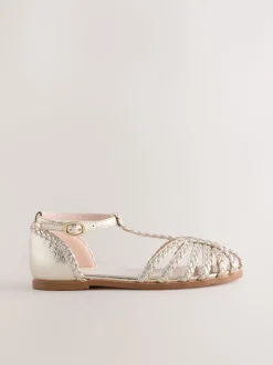 Gold Plaited Fisherman Sandals