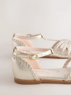 Gold Plaited Fisherman Sandals