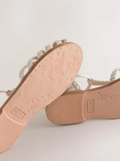 Gold Plaited Fisherman Sandals