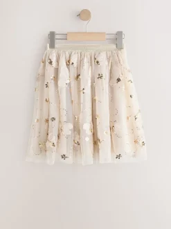 Gold Sequin Mesh Skirt (3-16yrs)