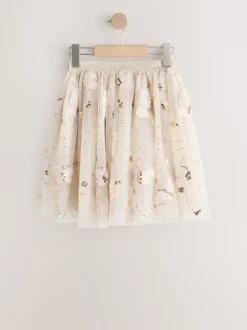 Gold Sequin Mesh Skirt (3-16yrs)