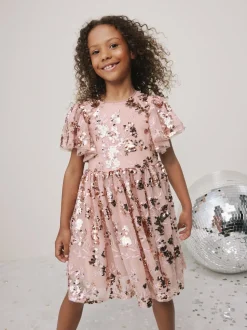 Gold Sequin Party Dress (3-16yrs)