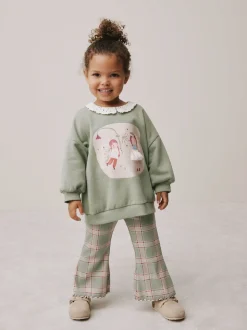 Green Fairy Collared Sweatshirt & Flare Leggings Set (3mths-7yrs)