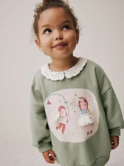 Green Fairy Collared Sweatshirt & Flare Leggings Set (3mths-7yrs)