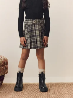 Green Check Pleated Skirt (3-16yrs)
