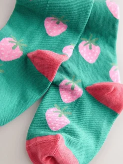 Green Cotton Rich Strawberry Tights