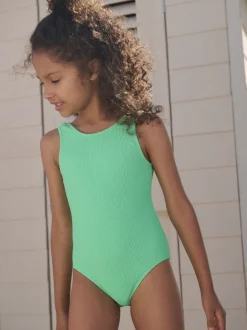 Green Crinkle Swimsuit (3-16yrs)