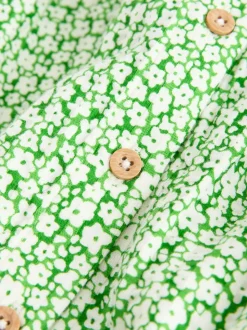 Green Ditsy Collared Summer Dress (3mths-7yrs)
